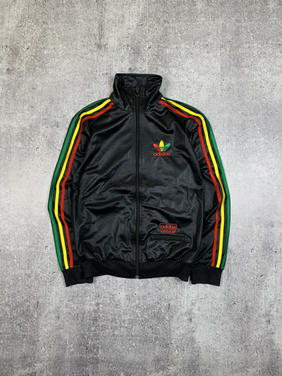 Pre-owned Adidas X Vintage Adidas Chile 62 Jamaica Zip Hoodie Jacket In Black