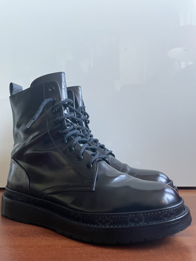 Pre-owned Louis Vuitton Black Ice Combat Boots