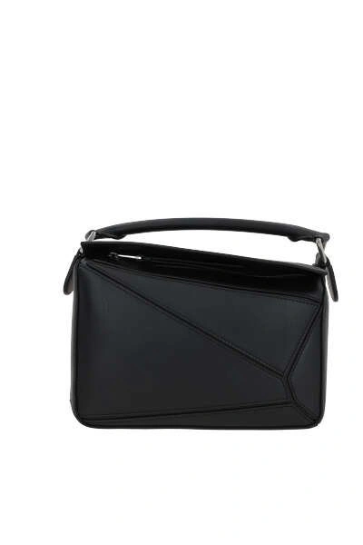Loewe Small Leather Puzzle Top-handle Bag In Black
