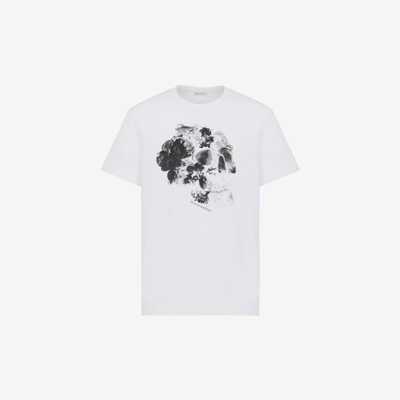 Alexander Mcqueen Fold Skull T-shirt In White/black