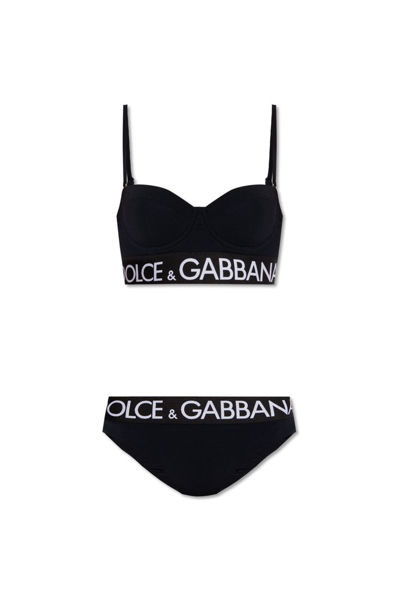 Dolce & Gabbana Logo Waistband Half In Black