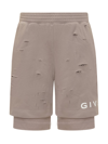 GIVENCHY GIVENCHY DESTROYED EFFECT BERMUDA SHORTS