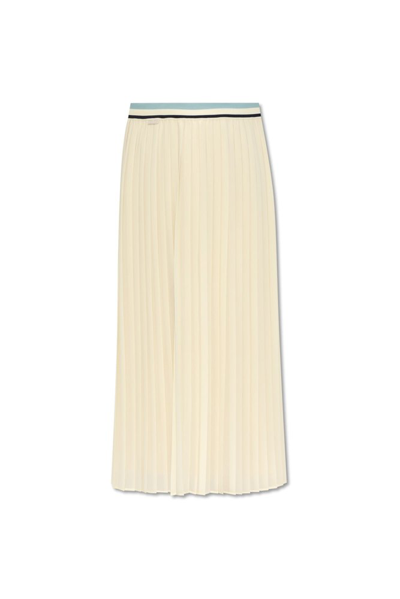 Moncler Gonna Pleated Maxi Skirt In White