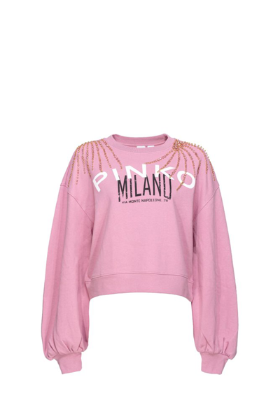 PINKO PINKO EMBELLISHED CREWNECK SWEATSHIRT