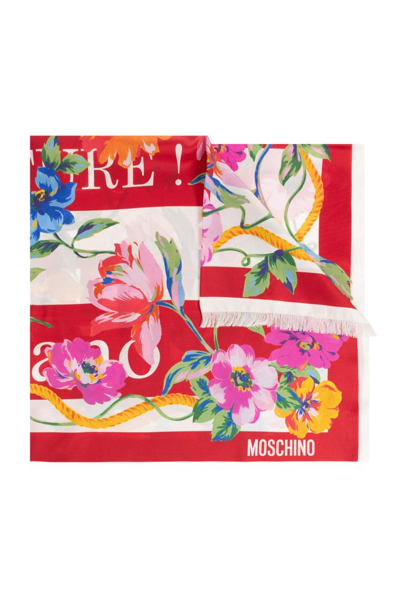 Moschino Floral Printed Fringed In Multi