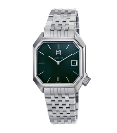 March La.b Stainless Steel Mansart Date Automatic Watch 39mm In Green