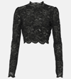 Rabanne Haut Cropped Lace Top In Black