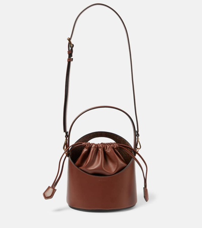 Etro Saturno Medium Leather Bucket Bag In Brown