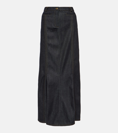 Aya Muse Alis Denim Maxi Skirt In Blue