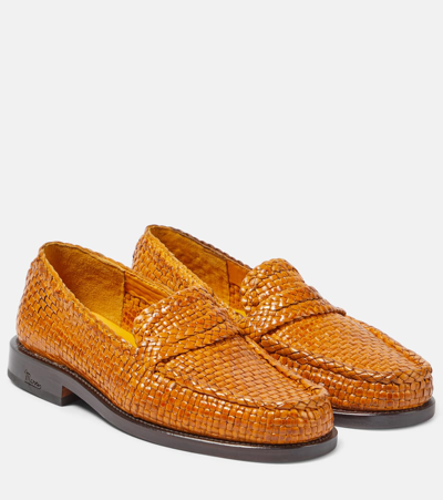 Marni Leather Loafers In Light Orange
