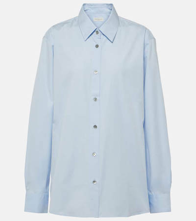 Dries Van Noten Cotton Poplin Shirt In Blue
