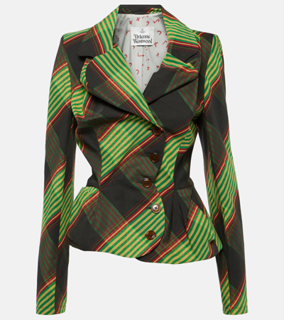 Vivienne Westwood Drunken Tailored Tartan Blazer In Multicolour