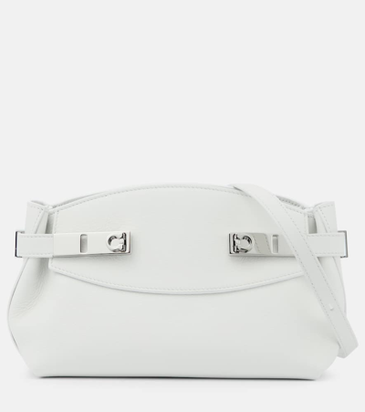 Ferragamo Small Hug Leather Crossbody Bag In White