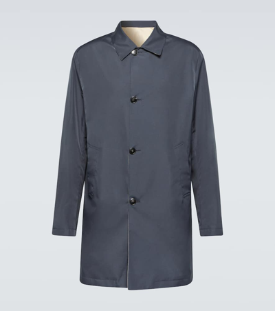 Canali Reversible Trench Coat In Multicoloured