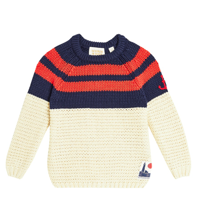 Scotch & Soda Kids' Colorblocked Cotton Sweater In Multicoloured