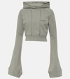 VETEMENTS COTTON-BLEND JERSEY CROPPED HOODIE