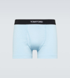 Tom Ford Powder Blue Stretch Cotton Boxer In Blue