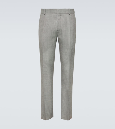Alexander Mcqueen Wool Slim Pants In Grey