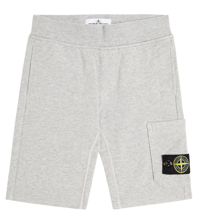 Stone Island Junior Kids' Cotton Jersey Shorts In Grey