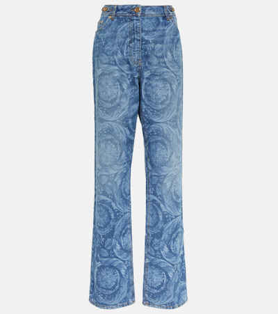 VERSACE BAROCCO HIGH-RISE STRAIGHT JEANS