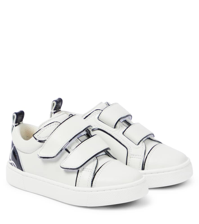 Christian Louboutin Kids' Funnyto Leather Trainers In White