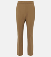 Max Mara Nepeta Wool-blend Crêpe Straight Pants In Green