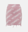 Vetements Monogram Wool-blend Miniskirt In Pink