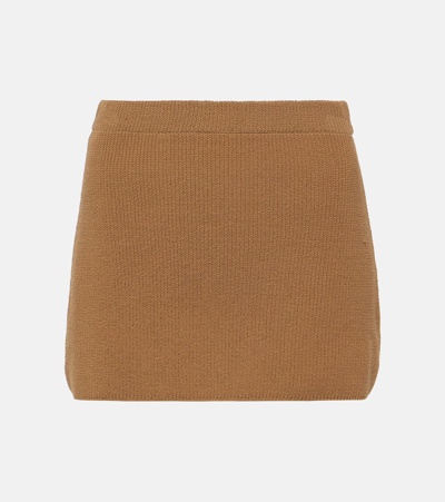 Aya Muse Agos Cotton-blend Miniskirt In Brown