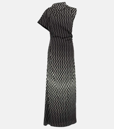 Tove June Silk-blend Midi Dress In Black