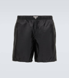 Prada Logo-plaque Re-nylon Swim Shorts In Black