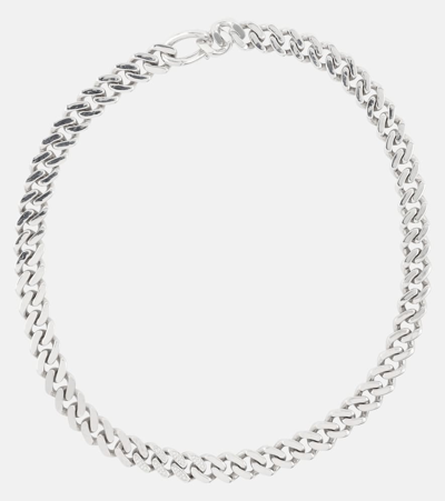 Rainbow K Link 14kt White Gold Necklace With Diamonds In Silver