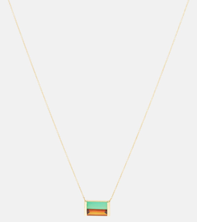 Aliita Bi Maxi 9kt Gold Necklace With Chrysoprase And Citrine