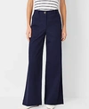 Ann Taylor At Weekend Wide Leg Chino Pants In Night Sky