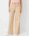 Ann Taylor At Weekend Wide Leg Chino Pants In Baguette