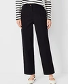 Ann Taylor At Weekend Seamed High Rise Straight Ankle Pants In Chino In Black