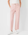 Ann Taylor At Weekend Seamed High Rise Straight Ankle Pants In Chino In Pink Gem