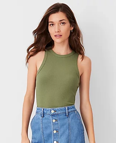 Ann Taylor At Weekend Tank Top In Green Kalamata