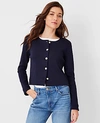 ANN TAYLOR AT WEEKEND CREW NECK KNIT JACKET