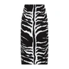 Alaïa Zebra Print Pencil Midi Skirt In Black