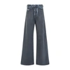 Diesel 1996 D-sire-s1 Blue Denim Loose Pant With Black Coating Detail - 1996 D-sire In Blue