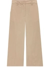 Ganni Cropped Wide-leg Trouser In Safari