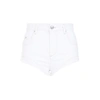 Isabel Marant Eneidao Fringed Cotton Denim Shorts In White