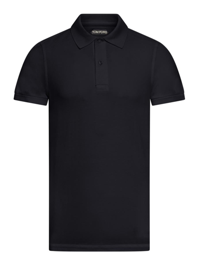 Tom Ford Cut And Sewn Polo Shrt Knitted In Black