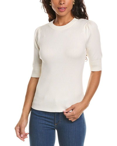 Jaclyn Smith Puff Sleeve Top In White