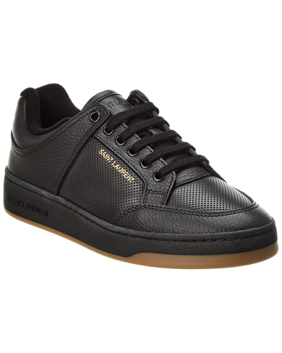 Saint Laurent Women's Sl/61 Low-top Sneakers In Perforated Leather In Black