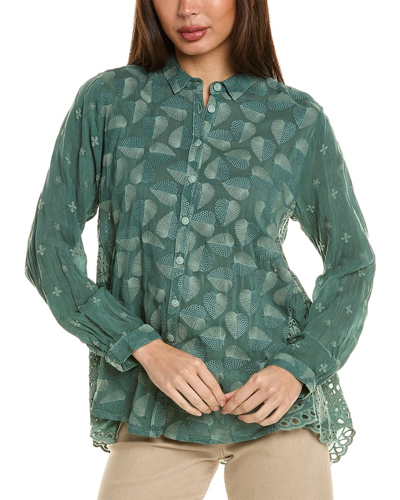 Johnny Was Pine Desi Blouse In Green