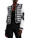 Nic + Zoe Nic+zoe Petite Romantic Soutache Knit Jacket In Grey