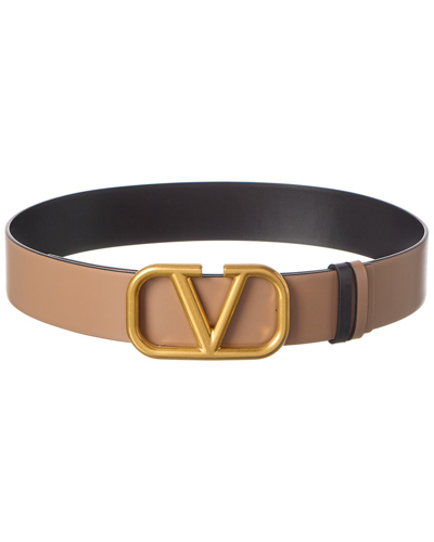 Valentino Garavani Vlogo Signature 40mm Reversible Belt In Beige