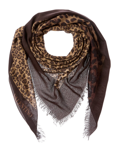 Valentino Cashmere & Silk-blend Scarf In Brown