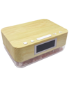 ZTECH ZTECH WOOD ALARM CLOCK WIRELESS CHARGER WITH HIMALAYAN SALT BASE